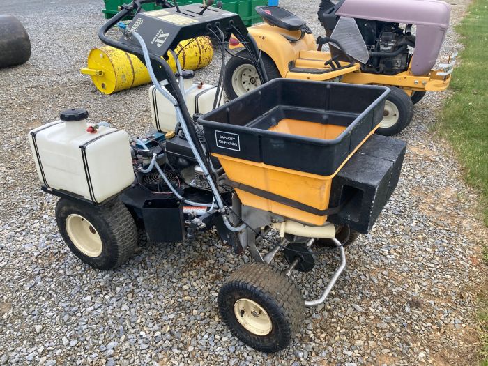 Cub Cadet commercial XP stand on spreader sprayer